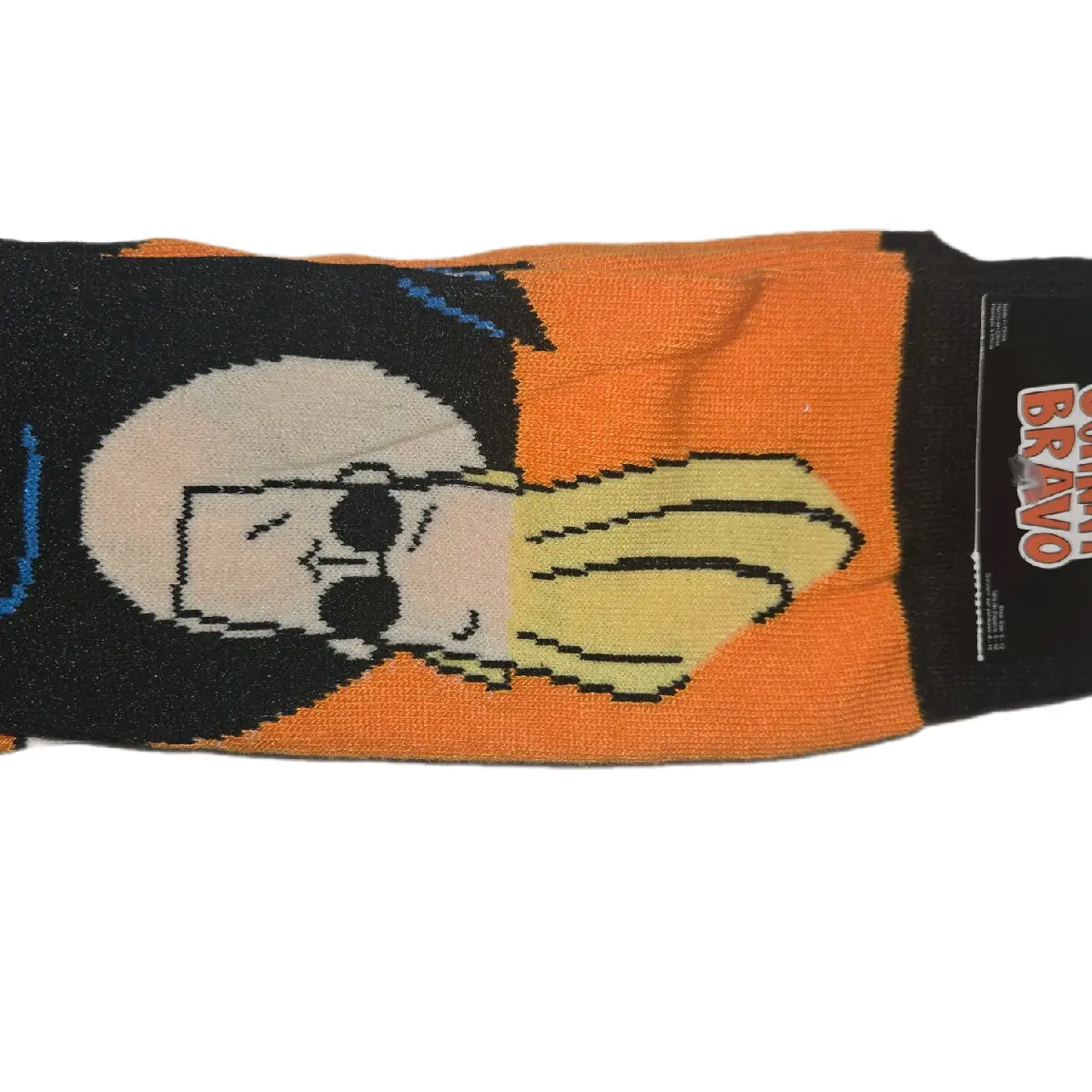 Men's Crew Socks Johnny Bravo Black and Orange - Menswear, Man