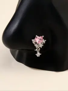 Fashion Non-Piercing Heart-Shaped Rhinestone Nose Clip for Women, Stylish Valentine's Day Gift, Perfect Accessory for Mother's Day