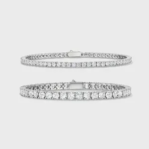 Tennis 5mm + Tennis 3mm Bracelet Stack (Silver)