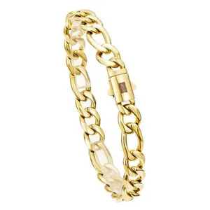 New 14K Gold-Plated Cuban Bracelet Set with advanced waterproof and rust-resistant tech, featuring a bold "S" logo that blends Miami style with vintage charm.8mm thick and available in 7.5–8.5 inches-an ideal Christmas gift.