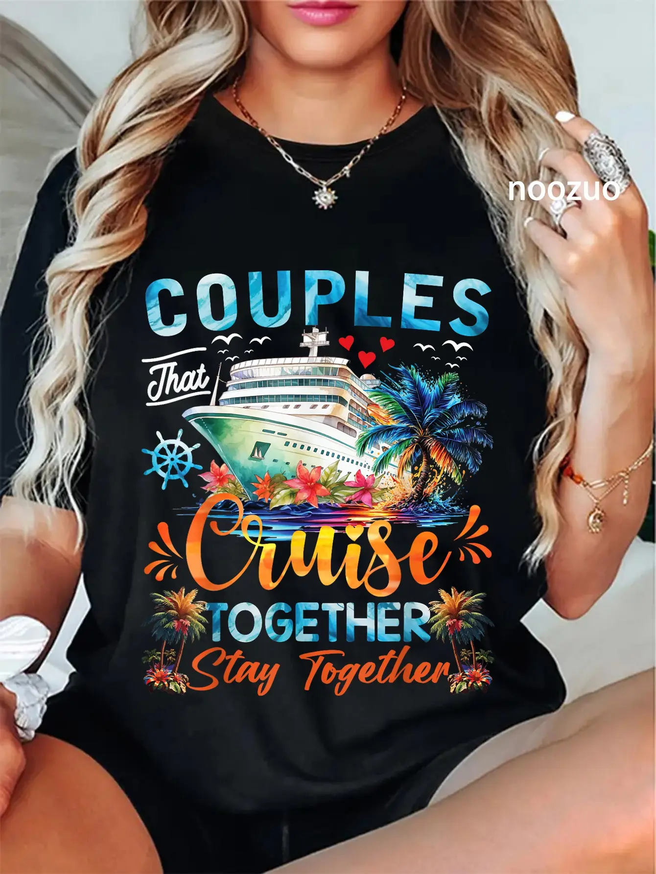100% Cotton Couples That Cruise Together Stay Together Couples Cruising T-Shirt