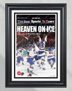 2026 USA Hockey "Heaven on Ice" Unframed Poster - Gold Medal Victory vs Canada Newspaper Print - Milano Cortina Olympic Championship Final Moment Wall Art