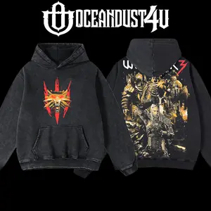 OceanDust4U The Witcher 3: Wild Hunt Hoodie 100% Premium Cotton 230gsm Heavyweight Pre-Washed Unisex Classic Menswear Apparel