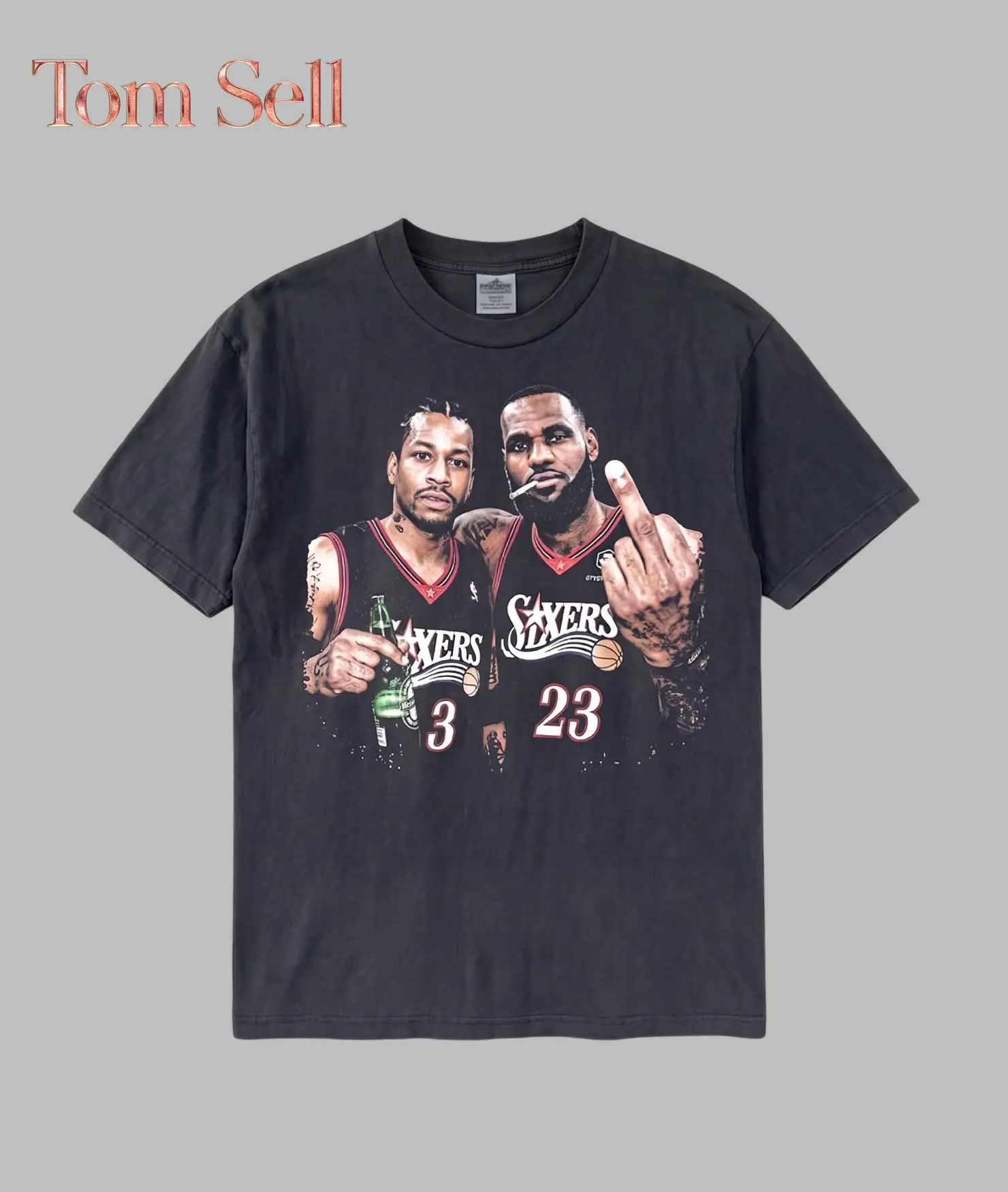 Allen Iverson & LeBron James Comfort Color, Basketball Retro Shirt