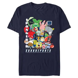 Men's SpongeBob SquarePants Bikini Bottom Group Collage T-Shirt