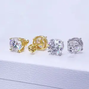 3-14MM AAAA Zircon Stud Earrings Screw/Push Back For Women Men Fashion Trend Wedding Jewelry Party Love Gift