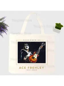 Ace Frehley Shopping Bag Women Canvas Tote Bags Eco Cartoon Shopper Shoulder Bags