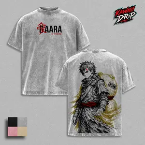 Gaara Narutoo Anime Graphic T-Shirt Hoodie | Vintage Washed Manga Streetwear Top | Anime Lover Crewneck Unisex Sweatshirt | Graphic Hoodie Oversized Pullover Merch | Soft Cotton Streetwear Clothes Casual Wear | Anime-Inspired Fashion Gift