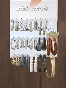 Women's Ring Earrings Set, 30pcs Daily Wear Jewelry Accessories, Elegant Design for Women & Girls, Perfect Gift Idea