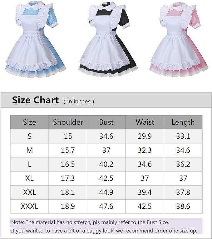 Women's Lolita French Maid Outfit Halloween Anime Costume with Apron Gloves Headband Socks 6 Pcs Set Cosplay Clothing cute fursuit