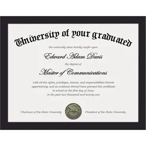 Certificate Frame with Clear Plexiglass, 8.5 by 11 Picture Diploma Document  Frames for Wall and Tabletop, Black, 1 Pack