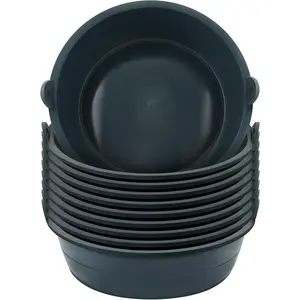 10 Pcs Feed Pan 0.75 Gallon/3 Quart Utility Horse Feed Bucket Livestock Feeder Tubs Bowl for Horses Dogs Cats Goats Chicken Dust Bath