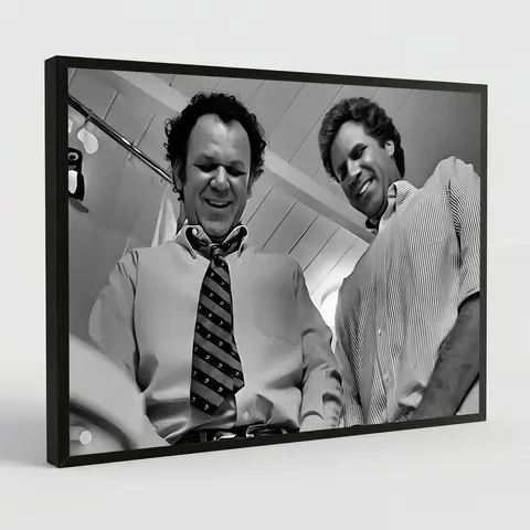 NBHYK Funny Bathroom Movie Step Brothers Sword Fight Poster Wall Art Vintage Black And White Humor Canvas Prints 90s Film Room Home Decoration Frame Style Ornaments Eco Friendly Fade Resistant Waterproof UV Protected 08x12 12x18 16x24 20x30 24x36 Inches