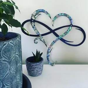 Infinity heart-Steel wall decor Metal Wall art,Love Sign Plaque Steel Art Geometric Wall Yard Heart Hanging Ornaments Cut Out for Home Wedding Decor,Valentine's Day gift for her/him