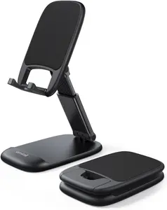 Lamicall Cell Phone Stand for Desk - [Height Adjustable] Foldable Mobile Phone Holder, Portable Stand for iPhone 17 16 15 14 13 12 11 Pro Max Plus Air, Galaxy S25 S24, Telephone, Office Accessories