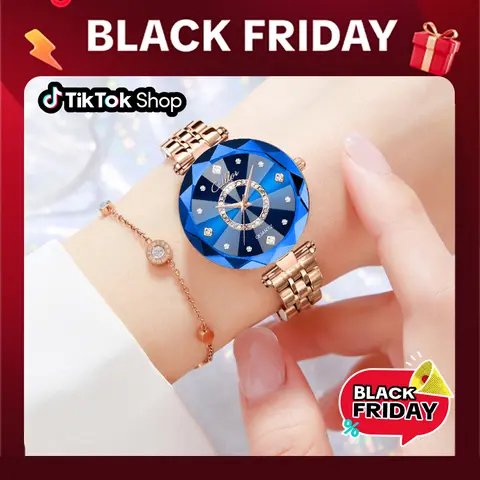 Women's Elegant Round Analog Quartz Watch – Stylish, Versatile, Exquisite Waterproof Watch with Diamond-Cut Glass，This watch blends elegant design with practical functionality, making it a trendy choice for party outfits and daily accessories.