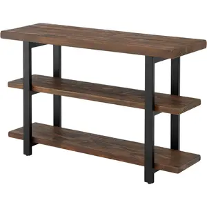 Furniture Sonoma 48 inch L Reclaimed Wood Media/Console Table with 2 Shelves, Natural