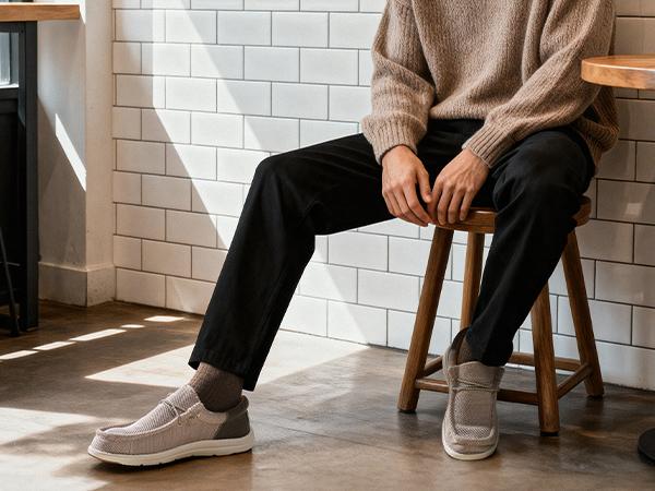 Bruno Marc Men's Knitted Fabric Slip On Casual Loafers