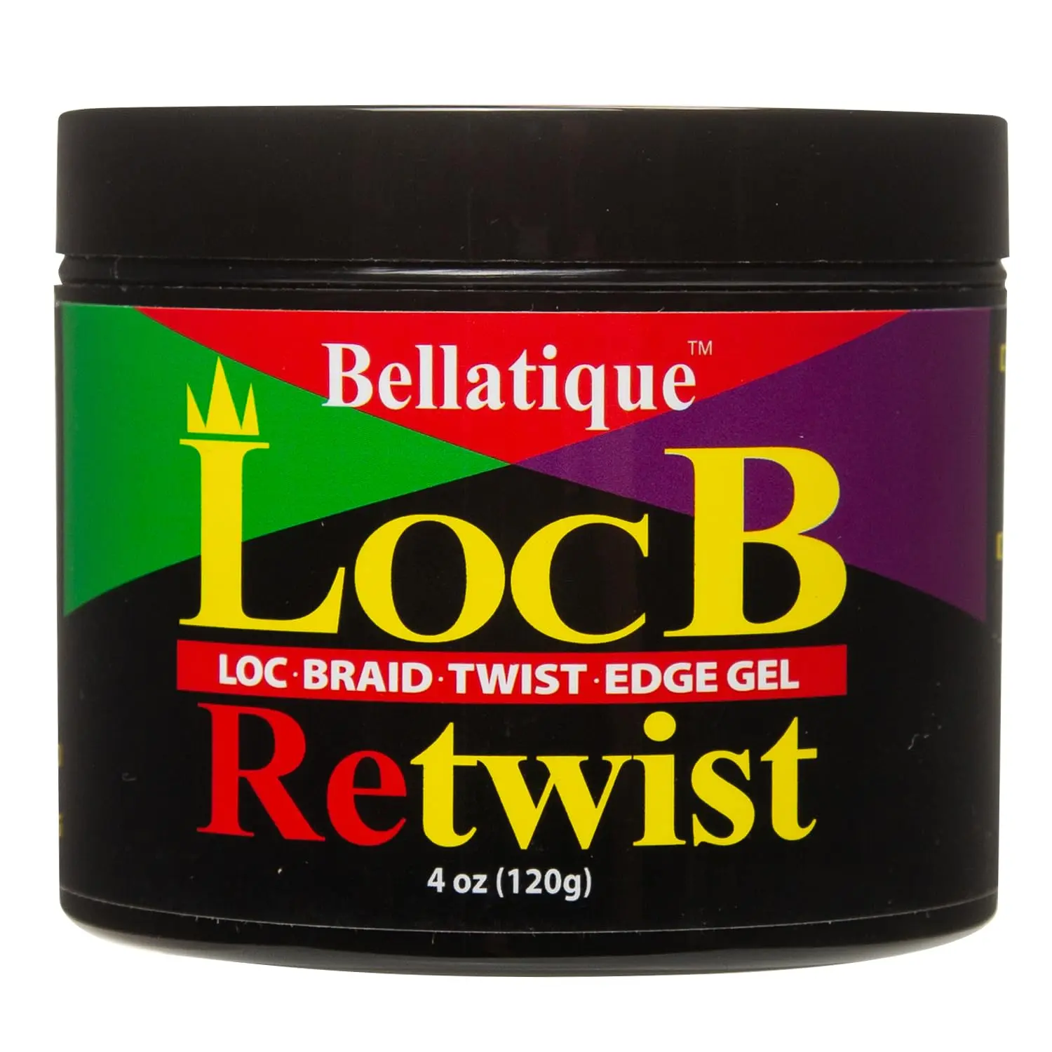 Bellatique Edge Control Gel for Locs, Braids & Twists - Controls Frizz with a Light Feel, Pleasant Scent for All Hair Types, Unisex, 4 oz, Loc B Retwist Loc, Braid, Twist, Edge Gel
