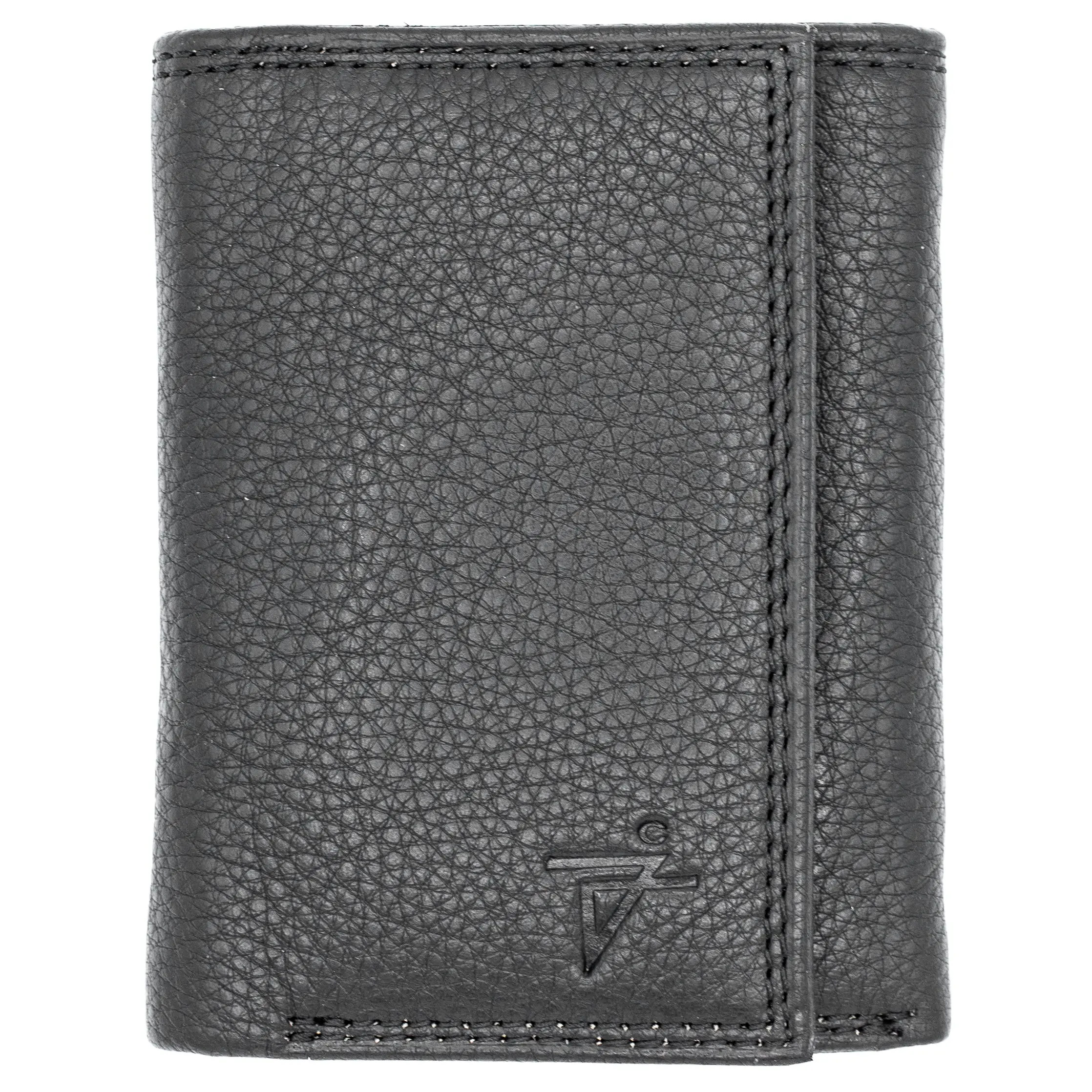 Men's Leather Trifold Wallet Velcro Closed RFID Blocking Black Snake Texture Minimalist Style with Key Holder Bill Divider & Transparent I.D. Window