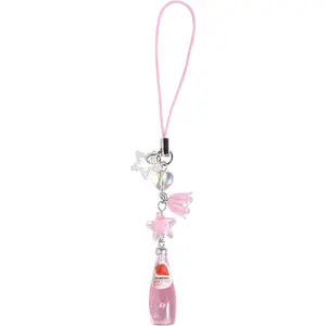 ROGEE Cute Strawberry Soda Phone Charms, Fruit Summer Phone  Charm, Aesthetic Beaded Phone Charm