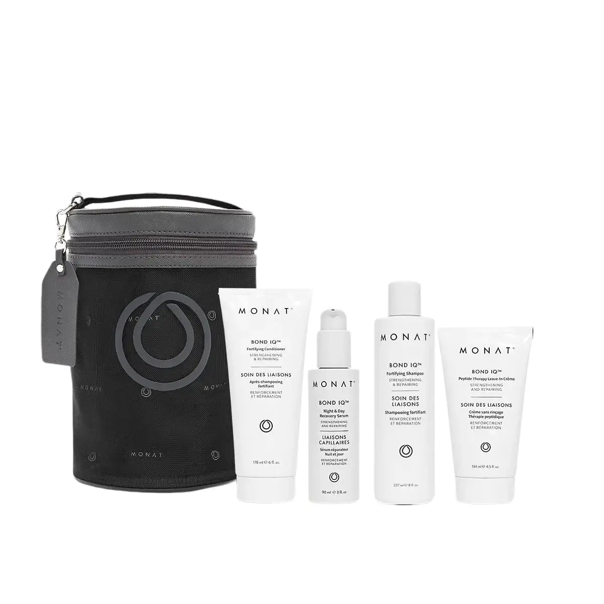 MONAT Bond IQ Repair Haircare System – Fortifying Shampoo, Conditioner, Leave-In Crème & Recovery Serum for Damaged Hair Smooth Peptide