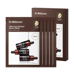 [Dr.Different Official] CEQ Anti-Oxidant Serum Mask 0.77 fl oz * 5 Sheets  | Vitamin C Sheet Mask with Vitamin E & CoQ10 for Intensive Hydration & Even Skin Tone | K-Skincare made by Korean Dermatologist