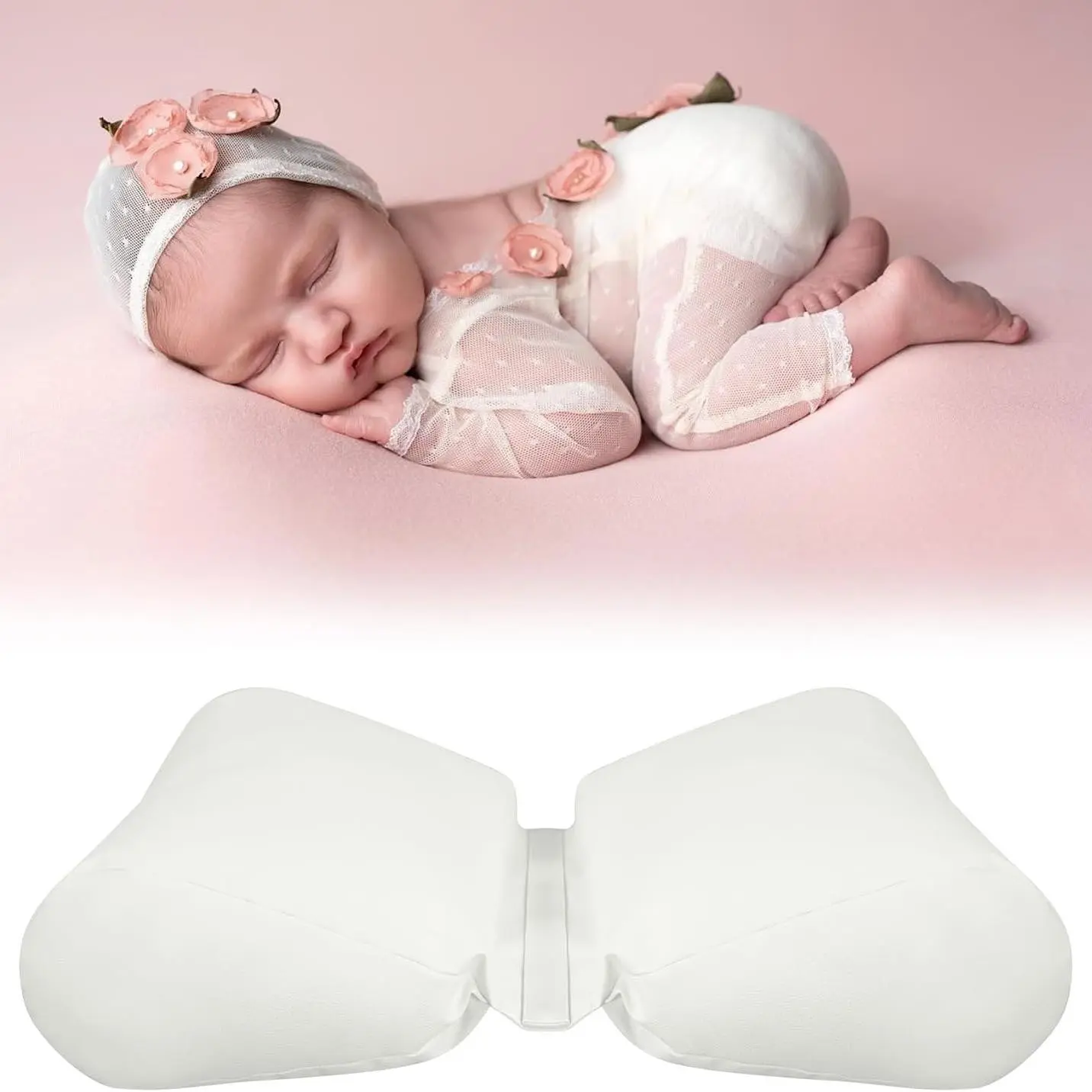 Newborn Photography Props, Butterfly Design Pillow & Positioner, Professional Photography Prop for Babies, DIY Photo Shooting Accessories