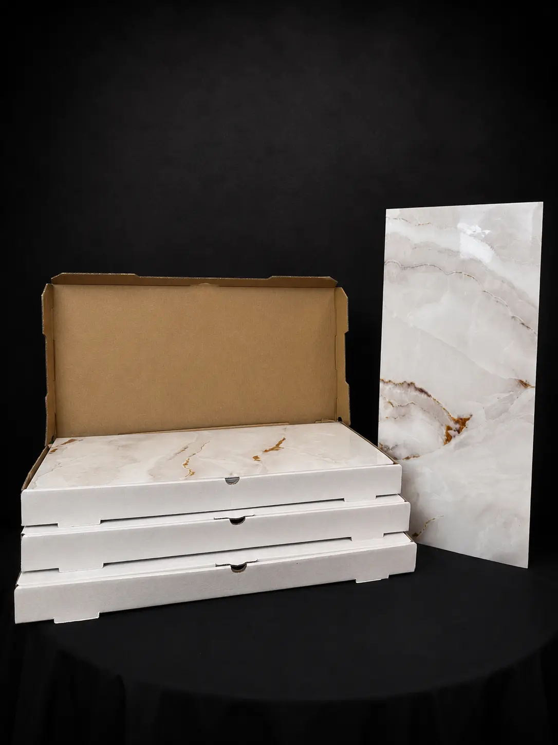 Ivory Onyx Peel & Stick Backsplash Wall Tiles 12"x24" Faux Marble Self Adhesive