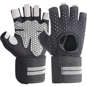 Weightlifting Gym Gloves for Men Women, Breathable Workout Gloves, Anti-Slip Exercise Gloves, Adjustable Wrist Support, Full Palm Protection, Lightweight