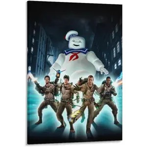 Ghostbusters Movie Poster for Bedroom Painting Decor Modern Kitchen Wall Artwork Canvas Print for Bathroom Wall Decorations for Home Vintage Picture Gifts Giclee on Canvas Poster Decorative Painting