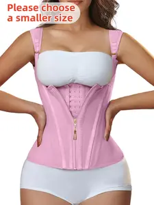 Luxe Curve 1 Count Women's Solid Color Adjustable Hook & Eye Closure Zipper Waist Trainer,Fajas,Shapewear Girdle,Tummy Control Shaper Vest Corset,Ladies Shapewear Belts for All Seasons,Waist Cincher,Suitable for Daily,Sport,Yoga