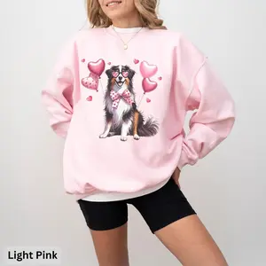 Australian Shepherd Heart Balloon Valentine Sweater, Australian Shepherd Sweatshirt, Aussie shirt, Australian Shepherd Gift,Aussie valentine