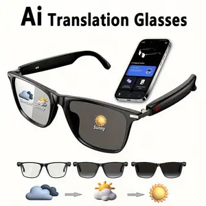 Peje Smart Audio Glasses with ChatGPT & 100+ Languages Translation, Photochromic Lenses, Bluetooth Calls & HiFi Music for Travel, Driving & Riding