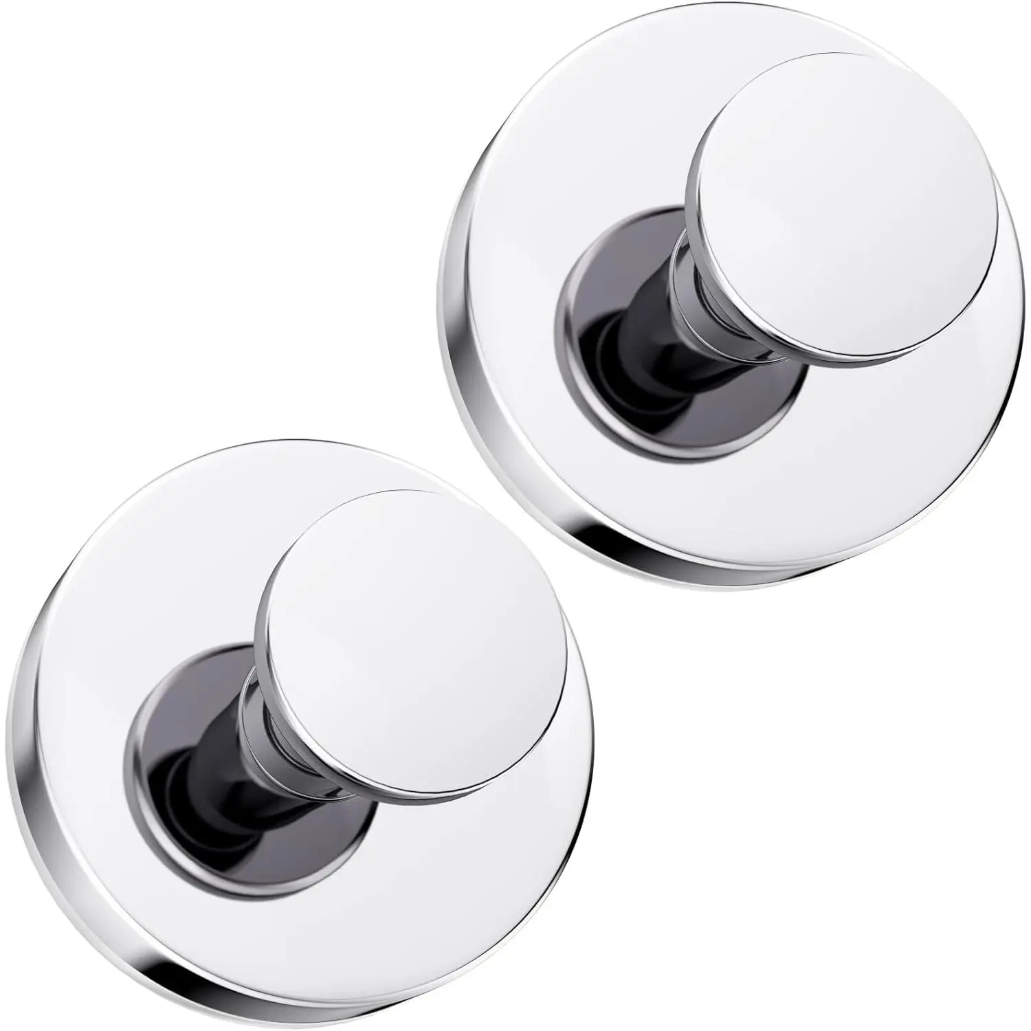 Suction Cup Hooks for Shower, Bathrooms Wall, Glass Door, Mirror, Kitchen-Towel, Robes, Coat, Hanging up to 15 lbs No-Drill Suction Hooks- & Rustproof (Chrome, 2 count)