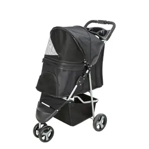 TRIXIE Pet Stroller for Dogs and Cats - Travel Stroller for Dogs and Cats, Removable Animal Carrier, Jogging Stroller for Small to Medium Dogs and Cats, Outdoor Use