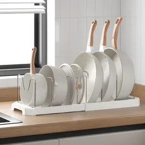 Expand New Space Kitchen Organizer with Pot Rack Dish Rack Drainer Basket & Pull Out Drawers Flexible Telescopic Design Adjustable Partition Storage