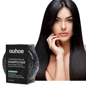 OUHOE Bamboo Charcoal Shampoo Bar Deep Cleansing Scalp Nourishing Hair Care Refreshing Shampoo Bar