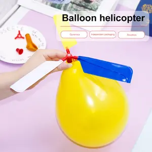 1 Set Propeller Balloon Aircraft Exercise Hands-on Ability Helicopter Balloon Outdoor Flying Toy for Easter Basket Fillers
