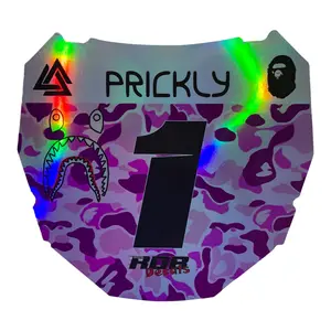 ODI Style Front Number Plate Decal — Pink Designer Camo (Holographic Chrome)