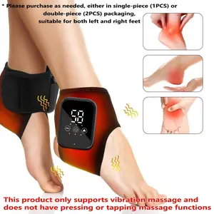 Ankle Relief Device, 3 Heat Settings 48-58°c, 3 Vibration Massage Levels, 15-Minute Timer, Touchscreen Operation, Universal Adhesive Strap
