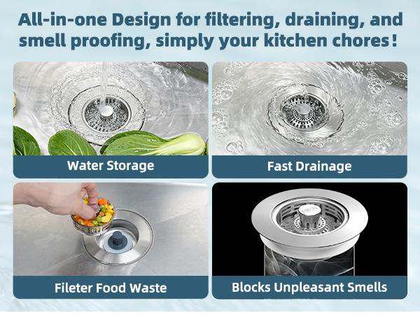 Hibbent Metal Kitchen Sink Drain Strainer and Stopper, Stainless Steel | Upgraded Universal 3 in 1 Pop Up Design, Detachable Larger Anti-Clog Basket, 3-Layer Seal Plug for Standard 3-1/2" Drain Hibbent Metal Kitchen Sink Drain Strainer and Stopper, Stainless Steel | Upgraded Universal 3 in 1 Pop Up Design, Detachable Larger Anti-Clog Basket, 3-Layer Seal Plug for Standard 3-1/2" Drain