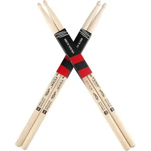 2 Pairs Drum Sticks 5a Drumsticks  Hard Maple  Tip Drum Stick Ideal for Drummers of All Levels, for Drums, Percussion and Practice (Hard Maple 5A-2P)