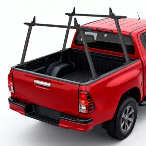 Adjustable Heavy-Duty Truck Ladder Rack for Pickups - Aluminum, 35.4-71" Wide Utility Cargo Carrier, 800 lbs Bed Support, 8 No-Drill C-Clamps, Secure Tie-Down for Kayak, Surfboard, Lumber & Ladders