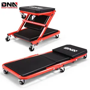 DNA MOTORING ‎36 Inches 2 IN 1 Rolling Folding Z Car Creeper Seat 6 Pcs 2" Casters, Mechanics Under Car Chair, 330 LBS Weight Capacity Heavy Duty