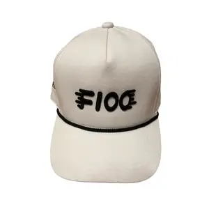 White Embroidered Snapback