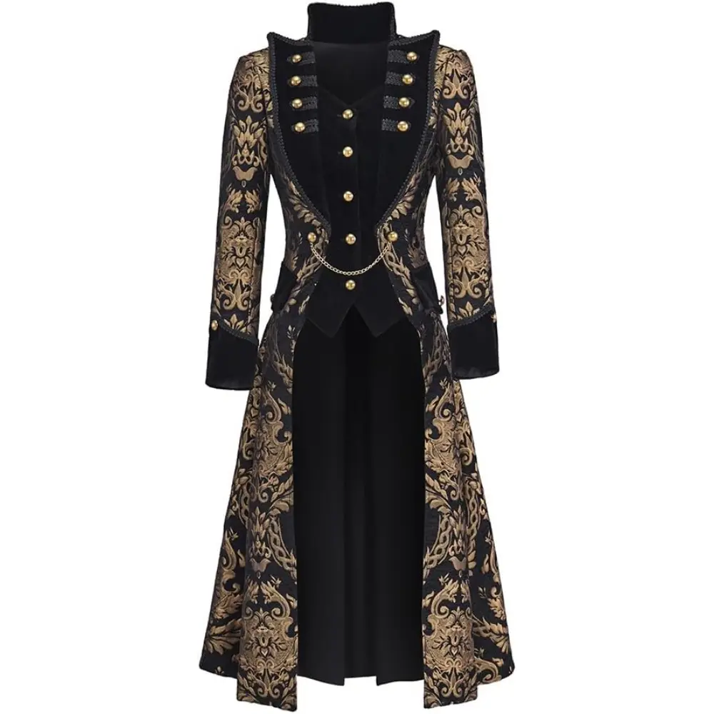 Women's Steampunk Jacket, Victorian Gothic Tailcoat with Long Sleeves and a Structured Fit for Cosplay