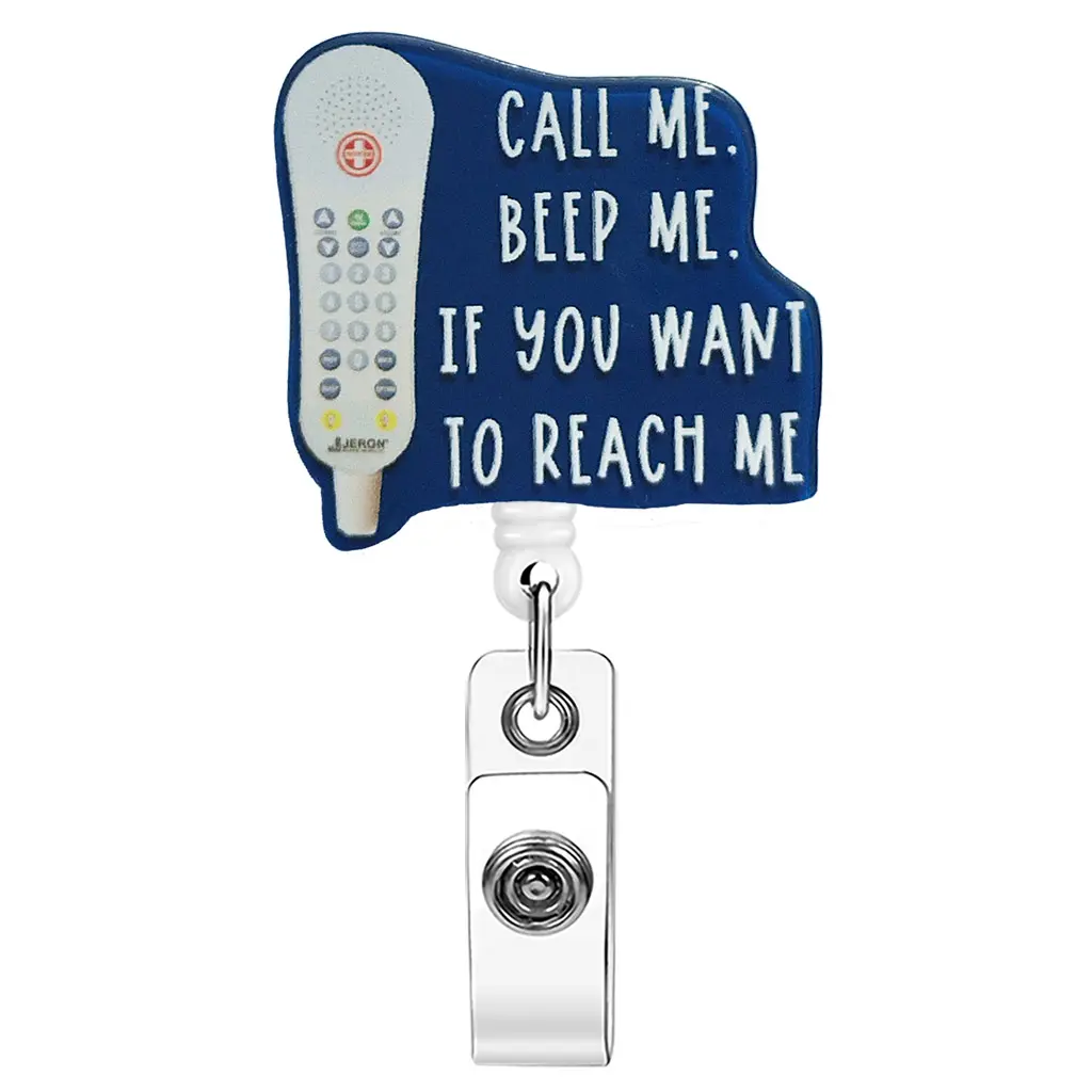 Obsessed Nurse Call Bell Funny Medical Badge Reel, Badge Accessories, Badge Buddy Nursing, "call Me Beep Me" Quote ID Clip, Perfect for Healthcare Workers, Viral Tiktok Pick