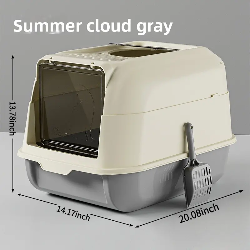 Extra Large Fully Enclosed Cat Litter Box with Drawer Top Entry Anti Odor Anti Splash Cat Toilet for Indoor Cats