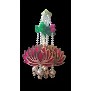 1ft Lotus Pompom Hanging Ornament, Hangable Home Decor Item for Room Ornaments
